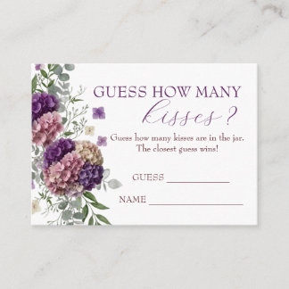 Recepción Tarjeta de juego de adivinanzas de besos florales 
