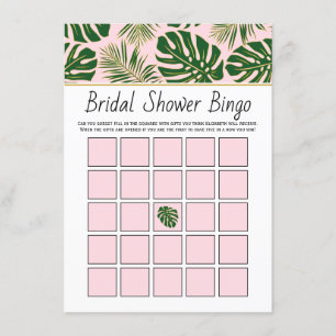 Recepción Tarjeta de juego de bingo de novia de hojas tropic