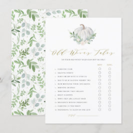 Recepción Tarjeta de juego de predicción de historias de vie