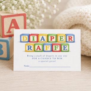 Recepción Tarjeta de Juego de Rifas de Pañales para Fiesta d