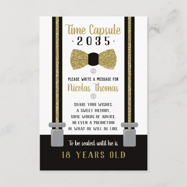 Recepción Tarjeta de la cápsula de la hora del cumpleaños, n (Anverso)