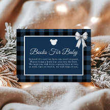 Tarjeta de libros Blue Buffalo a cuadros para bebé