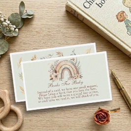 Recepción Tarjeta de Libros de Arcoíris y Flores Boho para B