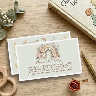 Recepción Tarjeta de Libros de Arcoíris y Flores Boho para B