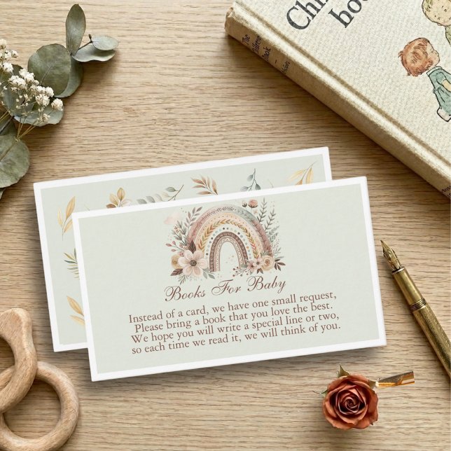 Recepción Tarjeta de Libros de Arcoíris y Flores Boho para B (Subido por el creador)