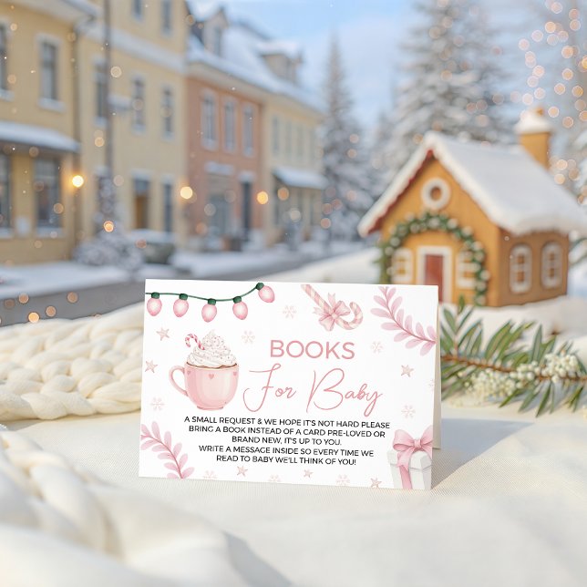 Recepción Tarjeta de libros de invierno rosa para bebé (Subido por el creador)