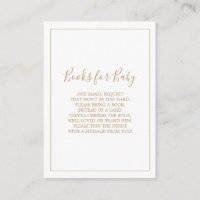 Tarjeta de libros de oro minimalista para bebé