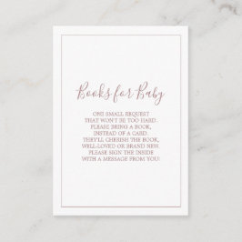 Recepción Tarjeta de libros de oro rosa minimalista para beb