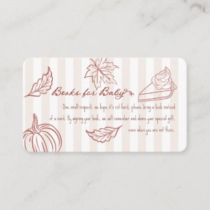 Recepción Tarjeta de libros de otoño para bebé con pastel de