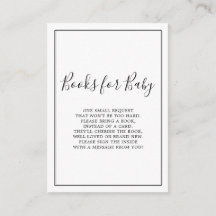 Tarjeta de libros minimalistas para baby shower