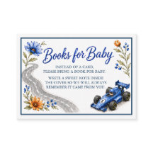 Tarjeta de Libros para Baby Shower Little Racer Fó