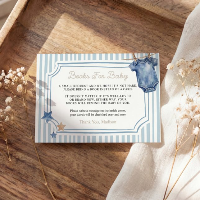 Recepción Tarjeta de Libros para Bebé Azul Marino (Subido por el creador)