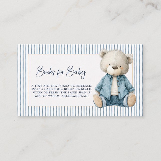 Recepción Tarjeta de Libros para Bebé Blue Jean Baby para En (Anverso)