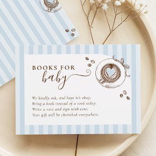 Recepción Tarjeta de Libros para Bebé con Rayas Azules de Ba