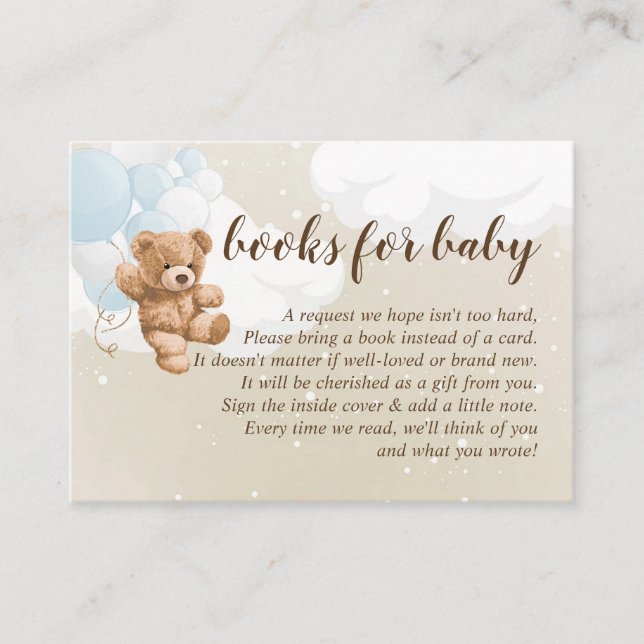 Recepción Tarjeta de libros para bebé de osito de peluche co (Anverso)