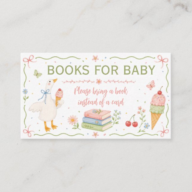 Recepción Tarjeta de Libros para Bebé Silly Goose Helado (Anverso)