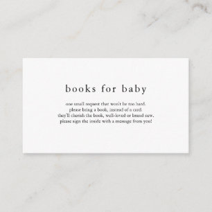 Recepción Tarjeta de libros simples EMELIA para baby shower