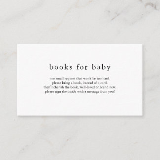 Recepción Tarjeta de libros simples EMELIA para baby shower