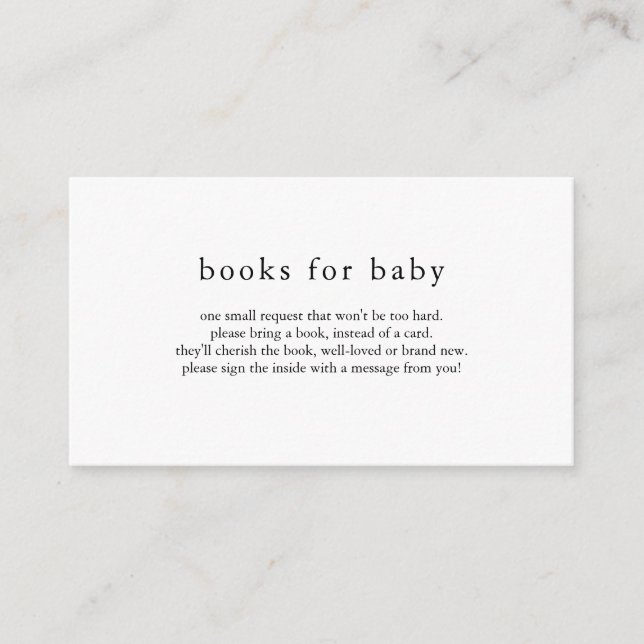 Recepción Tarjeta de libros simples EMELIA para baby shower (Anverso)
