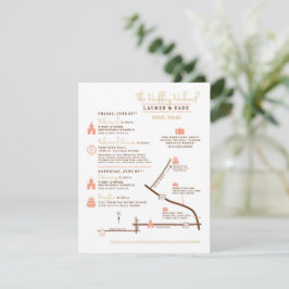 Recepción Tarjeta de Mapa de Evento con Diseño Personalizado