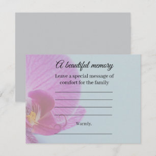 Recepción Tarjeta de mensaje conmemorativo de orquídea azul