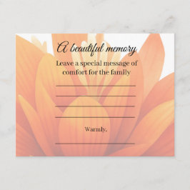 Recepción Tarjeta de Mensaje Memorial de Flor