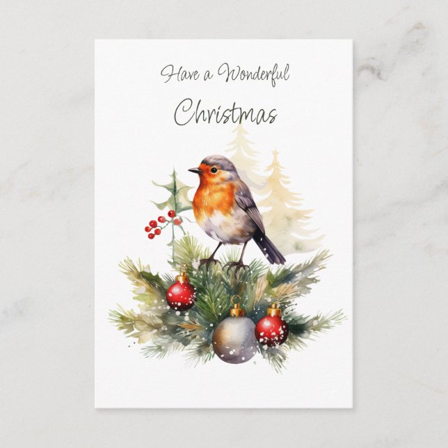 Recepción Tarjeta de Navidad con Robin Rojo y Pino (Anverso)