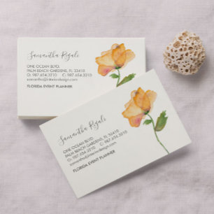 Recepción Tarjeta de Negocios de Flor de Amapola Naranja Acu