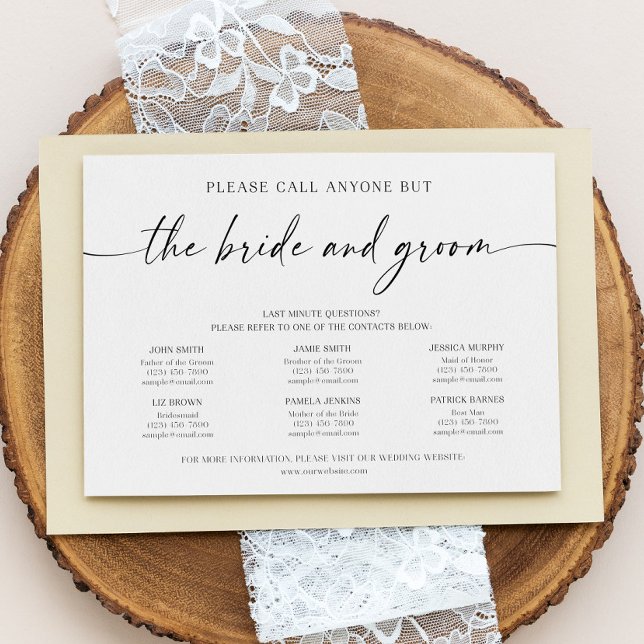 Recepción Tarjeta de números de teléfono de boda divertida (Subido por el creador)