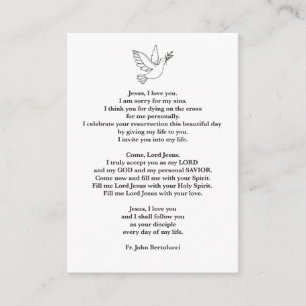 Recepción Tarjeta de oración