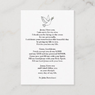 Recepción Tarjeta de oración