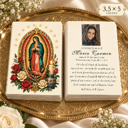 Recepción Tarjeta de oración conmemorativa con foto de Nuest