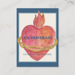 Recepción Tarjeta de oración de acuarela del Sagrado Corazón