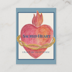 Recepción Tarjeta de oración de acuarela del Sagrado Corazón