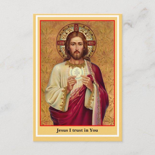 Recepción Tarjeta de oración de comunión espiritual en LETRA (Anverso)