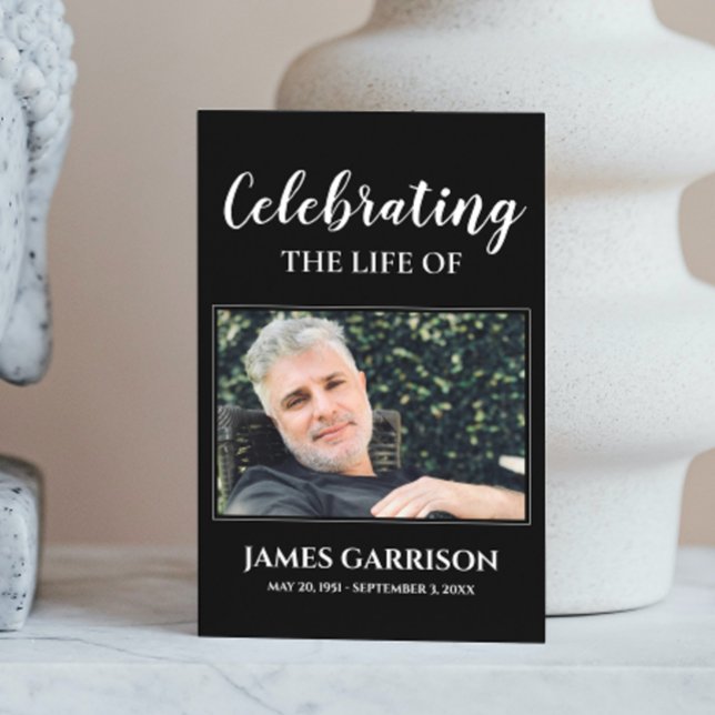 Recepción Tarjeta de oración de funerales Black Memorial con (Subido por el creador)