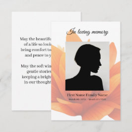 Recepción Tarjeta de oración fúnebre de flores