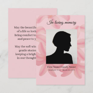 Recepción Tarjeta de oración fúnebre de Plumeria