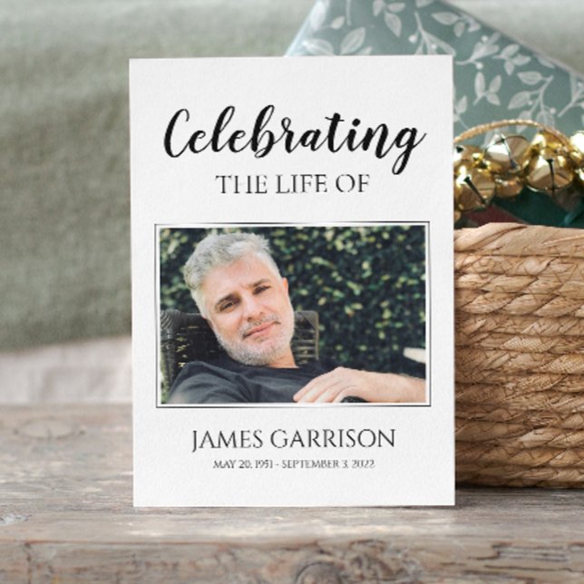 Recepción Tarjeta de oración funeraria elegante y blanca neg (Subido por el creador)