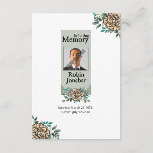 Recepción Tarjeta de oración funeraria imprimible