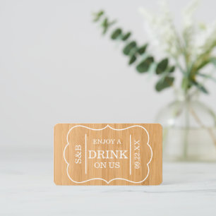 Recepción Tarjeta de oro estilo "Disfruta de una bebida grat