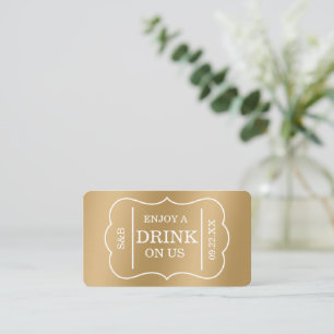 Recepción Tarjeta de oro estilo "Disfruta de una bebida grat