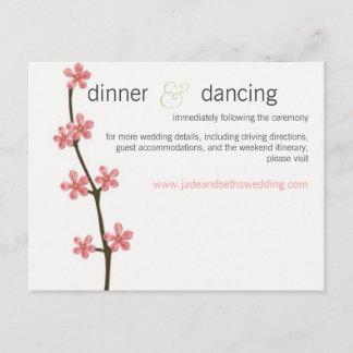 Recepción tarjeta de perfil del sitio web del boda de flores