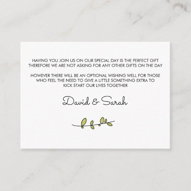 Recepción Tarjeta de Pozo de Deseos (Anverso)