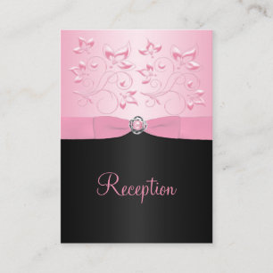 Recepción Tarjeta de presentación Black and Pink Pearl Lovek