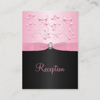 Recepción Tarjeta de presentación Black and Pink Pearl Lovek