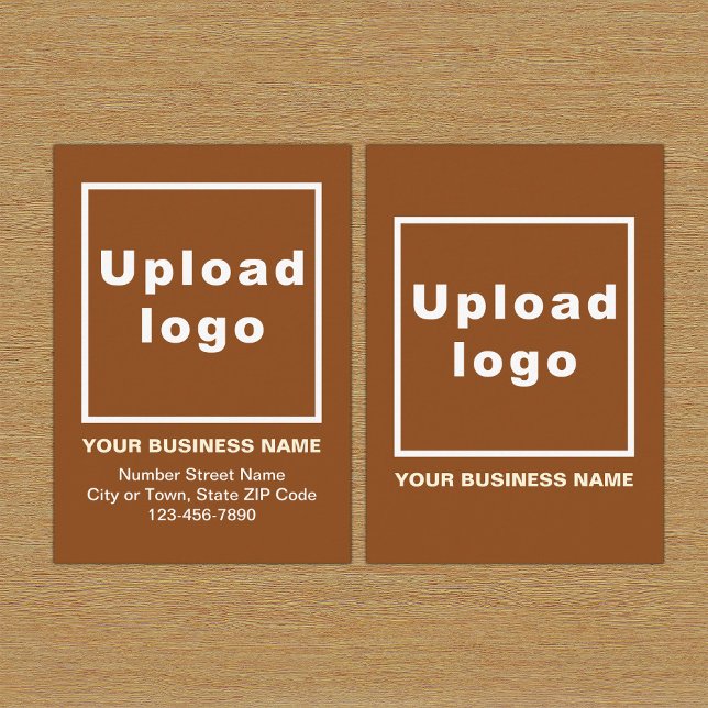 Recepción Tarjeta de presentación de Business Brown (Build brand name awareness. Your business brand on brown enclosure card.)