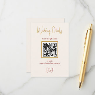 Recepción Tarjeta de Presentación de Código QR de Boda Burgu