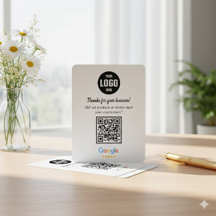 Recepción Tarjeta de presentación de código QR de reseñas de
