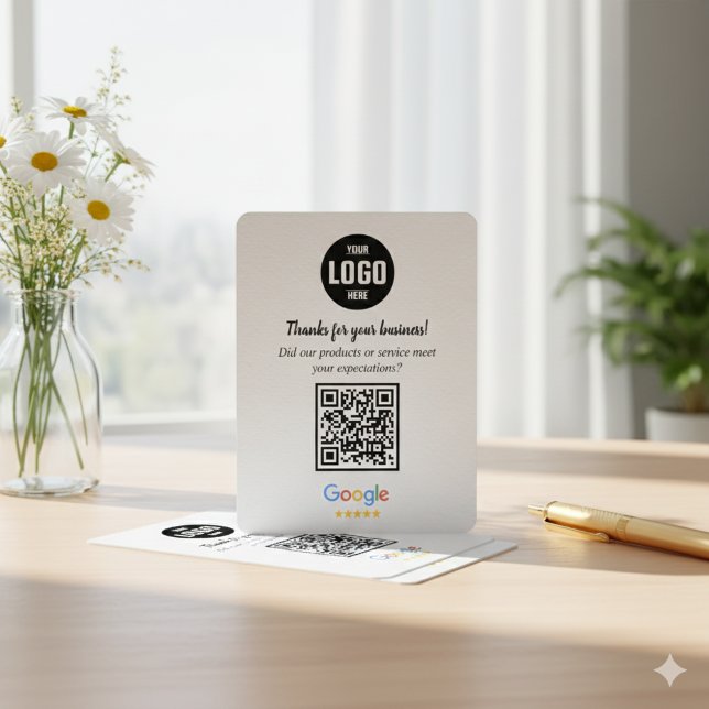 Recepción Tarjeta de presentación de código QR de reseñas de (Google Reviews QR Code Business Enclosure Card)